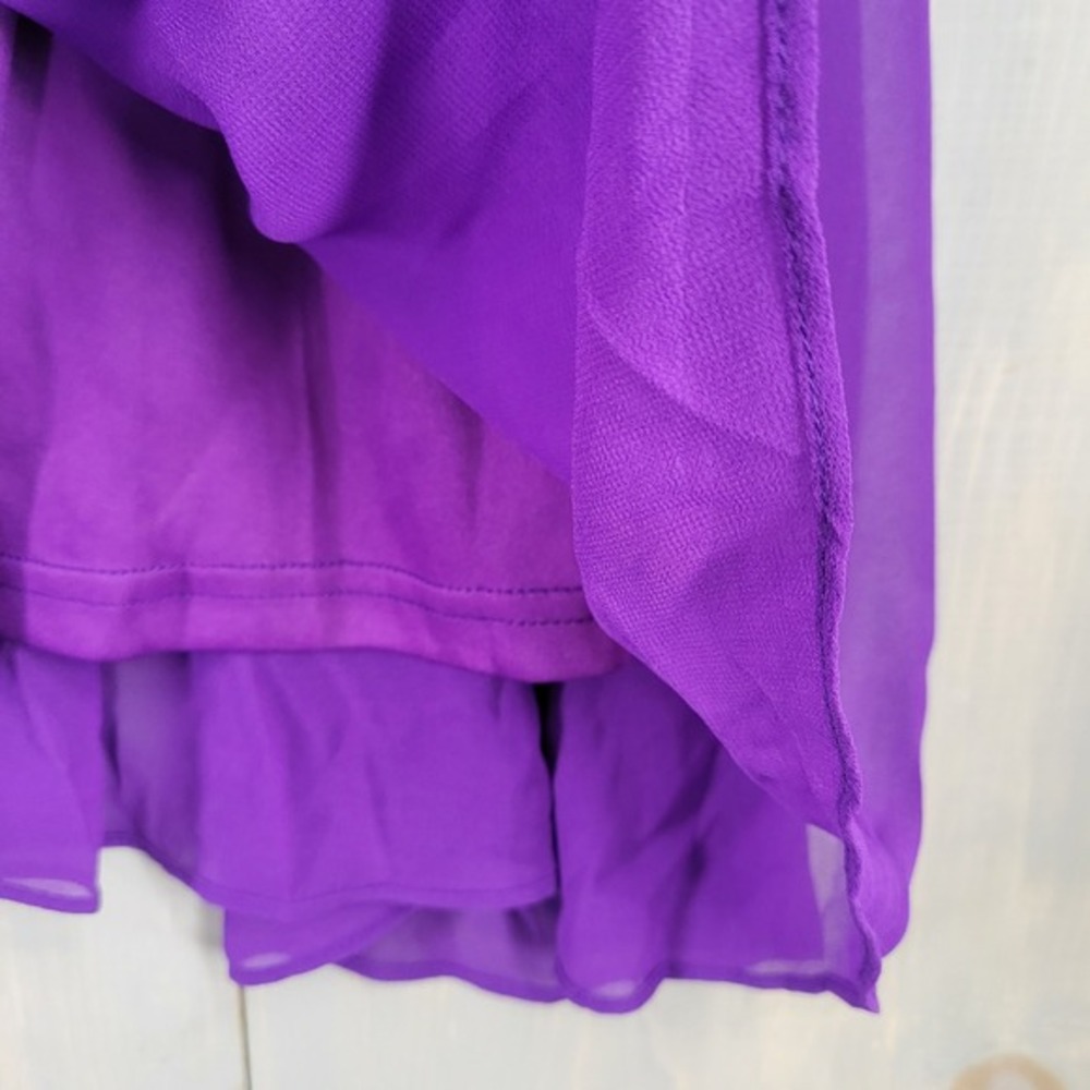 Hanna Nikole Purple Midi Dress Plus‎ Size 20W Empire waist Flutter Sleeve - Picture 5 of 7